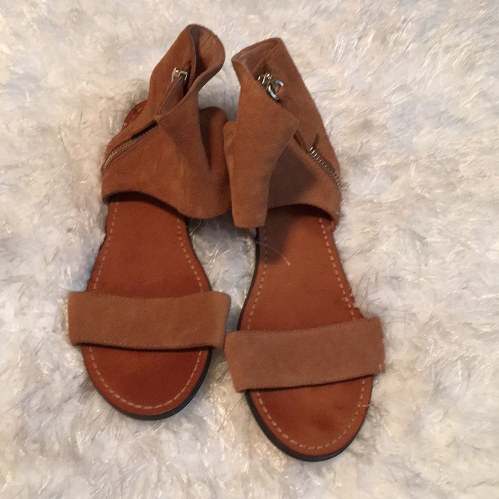 Vince Camuto Suede Ankle Zip Sandals